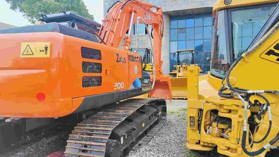 ভাল অবস্থা 19400KG কমলা সেকেন্ড হ্যান্ড হিটাচি Excavator Zx200 সঙ্গে 3.4/5.5km/h হাঁটা গতি